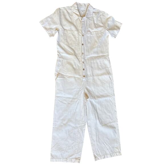 Unpublished Cropped Bone Cream Union Suit Jumpsuit Size Small - Picture 2 of 9
